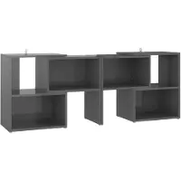 vidaXL Armoire TV gris brillant 104x30x52cm Bois composite