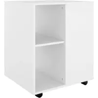vidaXL Armoire à roulettes Blanc 60x53x72 cm Bois d’ingénierie