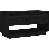 vidaXL Armoire TV noire 74x34x40 cm pin massif