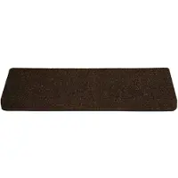 vidaXL Tapis d'escalier autocollants 15 pièces 65 x 21 x 4 cm Marron Bord rectangulaire