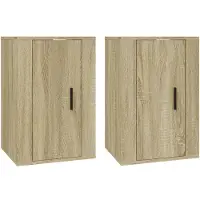 vidaXL Armoires TV murales 2 pièces chêne Sonoma 40x34,5x60 cm