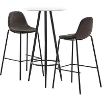 vidaXL Ensemble de bar 3 pièces tissu gris foncé