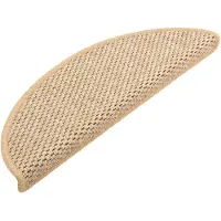 vidaXL Tapis d'escalier autocollants 15 pcs 65x21x4 cm Beige clair