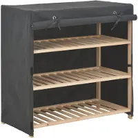 vidaXL Armoire à chaussures avec housse Gris 79x40x80 cm Tissu