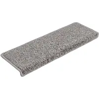 vidaXL Tapis d'escalier 15 pièces 65 x 21 x 4 cm Gris Bord rectangulaire