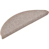 vidaXL Tapis d'escalier 10 pièces 56x17x3 cm Marron clair Demi-rond