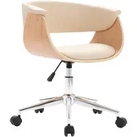 vidaXL Chaise de salle à manger pivotante Crème Bois courbé et similicuir