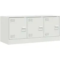 vidaXL Armoire TV blanc 99x39x44 cm acier