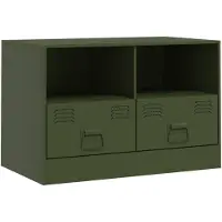 vidaXL Armoire TV vert olive 67x39x44 cm Acier