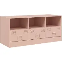 vidaXL Armoire TV rose 99x39x44 cm Acier