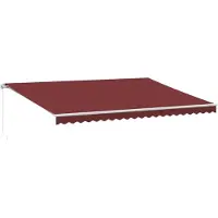 vidaXL Marquise manuelle avec LED rouge vin 500x300 cm