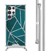 IMoshion Coque Design avec cordon Samsung Galaxy S22 Ultra - Petrol Green Graphic