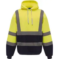 Yoko Sweatshirt capuche haute visibilit? Hi Vis Yellow/Navy - Yoko YHVK05 - Taille L