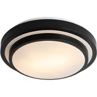 QAZQA Plafonnier moderne noir avec blanc 35 cm 2 lumières IP44 - Walden