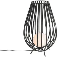 QAZQA Lampadaire design noir avec opale 70 cm - Angela