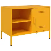 vidaXL Armoire TV jaune moutarde 68x39x50,5 cm Acier