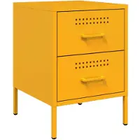 vidaXL Table de chevet jaune moutarde 36x39x50,5 cm acier