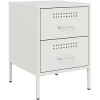vidaXL Table de chevet blanc 36x39x50,5 cm acier