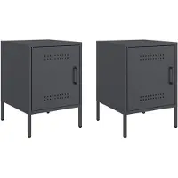 vidaXL Tables de chevet 2 pcs anthracite 36x39x50,5 cm acier