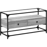 vidaXL Armoire TV avec plateau en verre Gris Sonoma 98x35x51 cm Bois composite