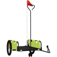 vidaXL Remorque vélo Vert et noir Tissu Oxford & fer
