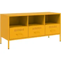 vidaXL Armoire TV jaune moutarde 100,5x39x50,5 cm Acier