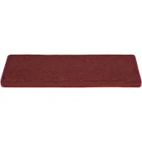 vidaXL Tapis d'escalier 15 pièces 65 x 21 x 4 cm Bordeaux Bordure rectangulaire