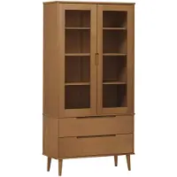 vidaXL Armoire vitrine MOLDE Marron 90x35x175 cm Pin massif