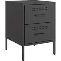 vidaXL Table de chevet noir 36x39x50,5 cm acier