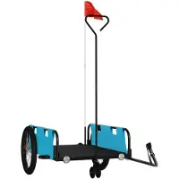 vidaXL Remorque de vélo Bleu et noir Tissu Oxford & fer