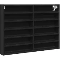 vidaXL Armoire à vitrine noir 80x8,5x58 cm bois d'ingénierie