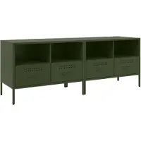 vidaXL Armoires TV 2 pcs. Vert olive 68x39x50,5 cm Acier