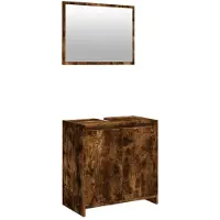 vidaXL Ensemble de meubles de salle de bain 2 pièces chêne fumé bois composite