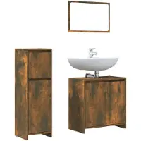 vidaXL Ensemble de meubles de salle de bain 3 pièces chêne fumé bois composite