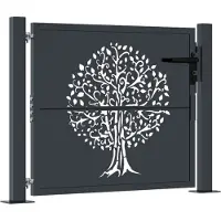 vidaXL Portail de jardin anthracite 105x80 cm acier conception d'arbre