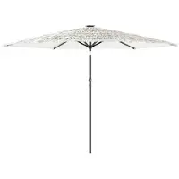 vidaXL Parasol avec mât en acier blanc 288x288x225 cm