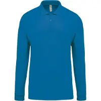 Kariban Pack 5 Polo piqu? manches longues homme Tropical Blue - Kariban K256 - Taille XL