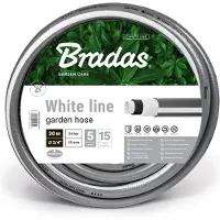 Bradas Tuyau d'arrosage WHITE LINE 3/4" argent/blanc 30 m