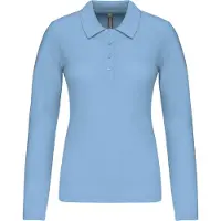 Kariban Polo à manches longues pour femmes de . Piqué de coton
