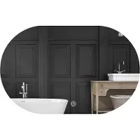 Mirlux Miroir de salle de bain avec éclairage LED et chauffage - Miroir mural ovale - Miroir de douche anti-condensation - 90x60CM
