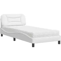 vidaXL Lit avec matelas "Hvar" blanc 90x190 cm similicuir