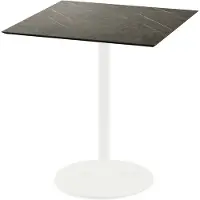 Veba Urban - Table de terrasse, structure blanche + plateau HPL effet marbre Midnight, 70 x 70 cm, 1 pièce