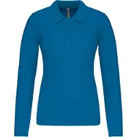 Kariban Polo à manches longues pour femmes de . Piqué de coton