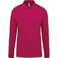 Kariban Pack 5 Polo piqu? manches longues homme Fuchsia - Kariban K256 - Taille M