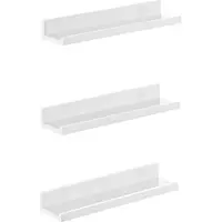 Songmics Ensemble d'étagères murales blanches : Rangement et décoration élégants, 3 étagères, 38x10 cm, MDF durable, assemblage facile