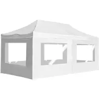 vidaXL - Tente de réception - pliable - avec - parois - 6x3 - m - aluminium - blanc