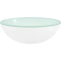 vidaXL WASHBAIN 35x12 cm terminiertes Glasweiß