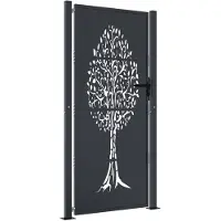 vidaXL Portail de jardin Anthracite 105x205 cm Acier Design Arbre
