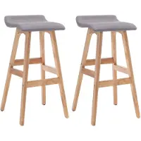 vidaXL lot de 2 tabourets de bar en polyester 41 x 79 x 42 cm Gris clair