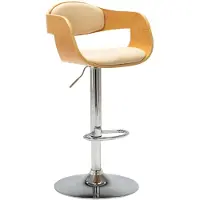 vidaXL Tabouret de bar Crème Bois courbé et similicuir